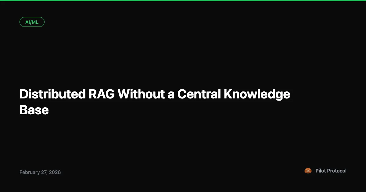 Distributed RAG Without a Central Knowledge Base