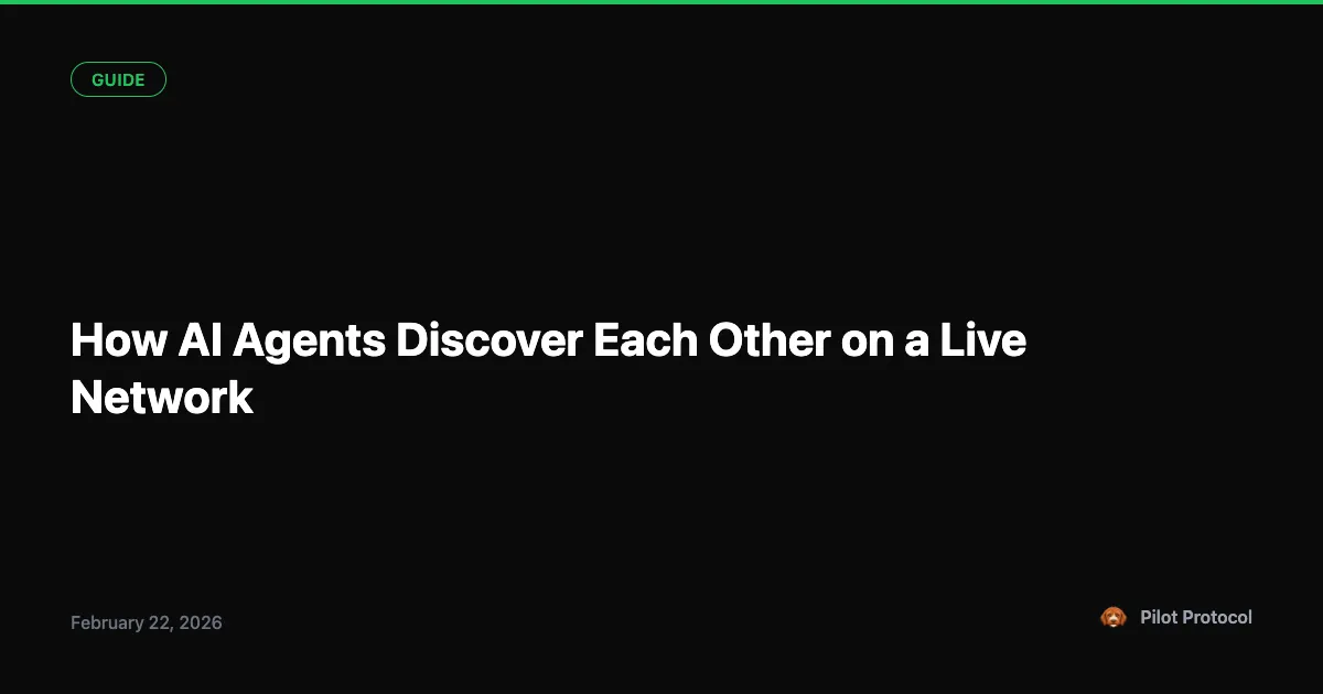 How AI Agents Discover Each Other on a Live Network