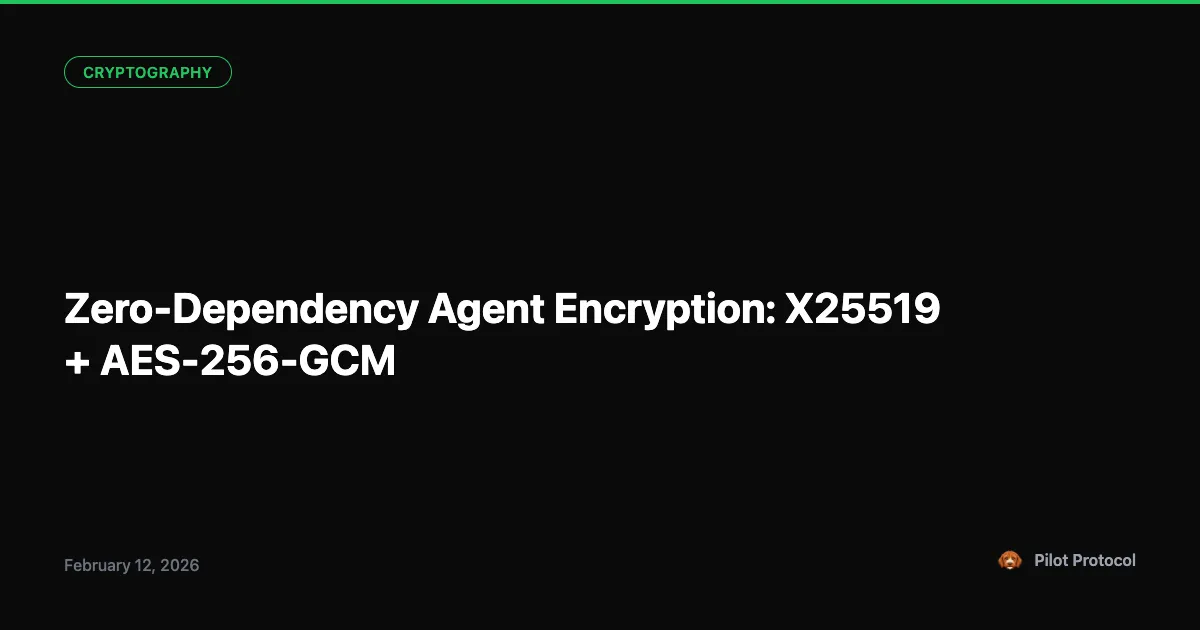 Zero-Dependency Agent Encryption: X25519 + AES-256-GCM in Pure Go